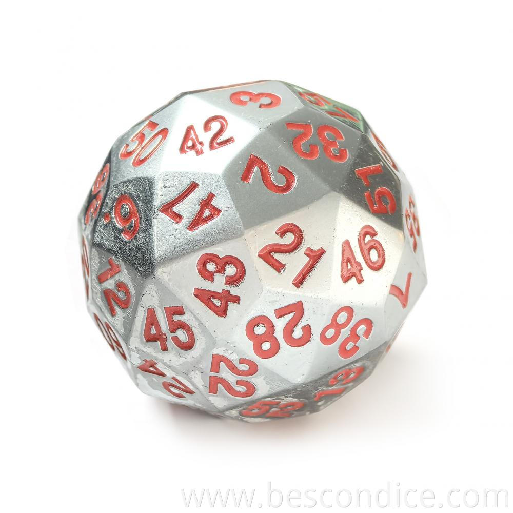 Steel Solid Metal 60 Sided Polyhedral Dice